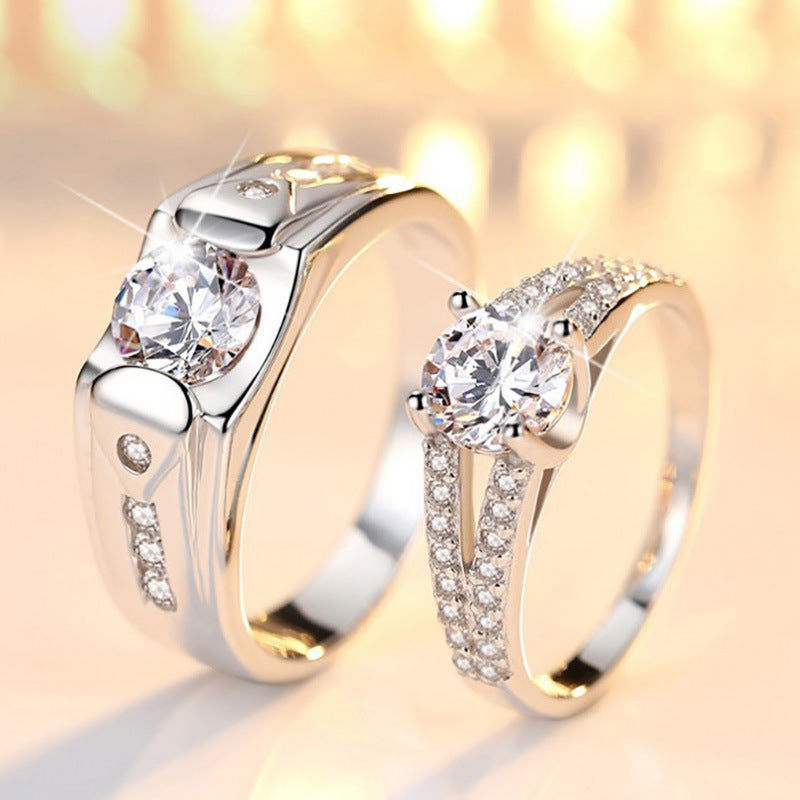 Anillos de apertura Simulación de boda Anillo de diamante