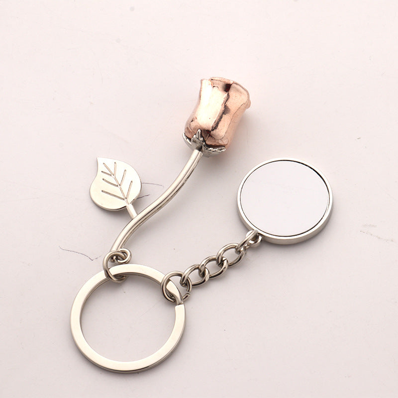 Colgante Llavero de Aleación de Zinc con Diseño de Rosa