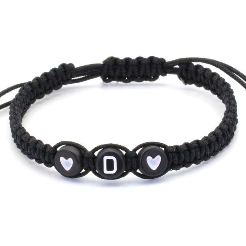 26 English Letters Love Heart Hand Woven Hand Rope
