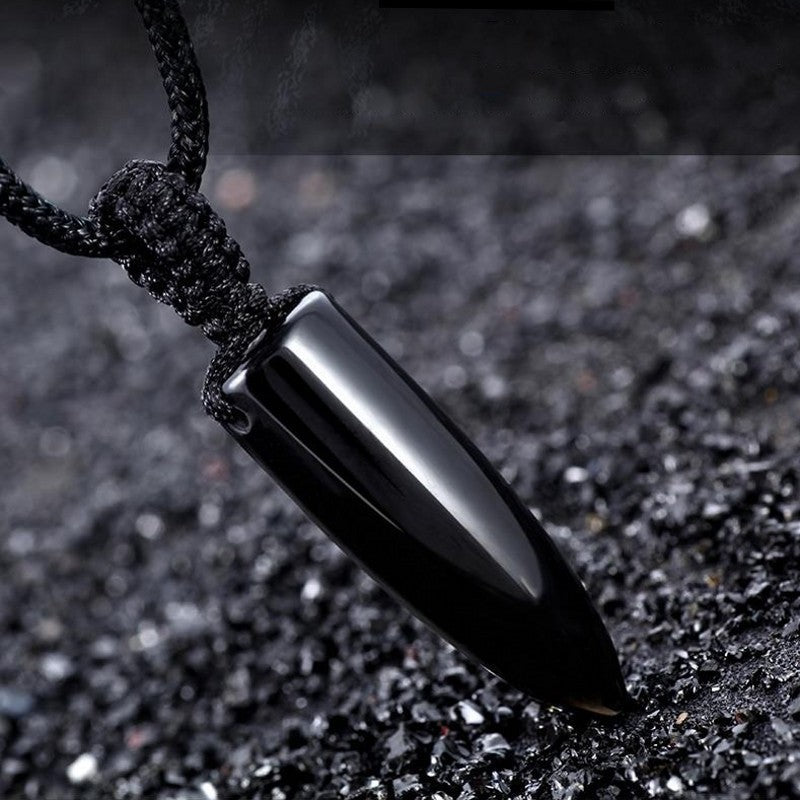 Natürliche Obsidian-Kugelkette für Damen und Herren