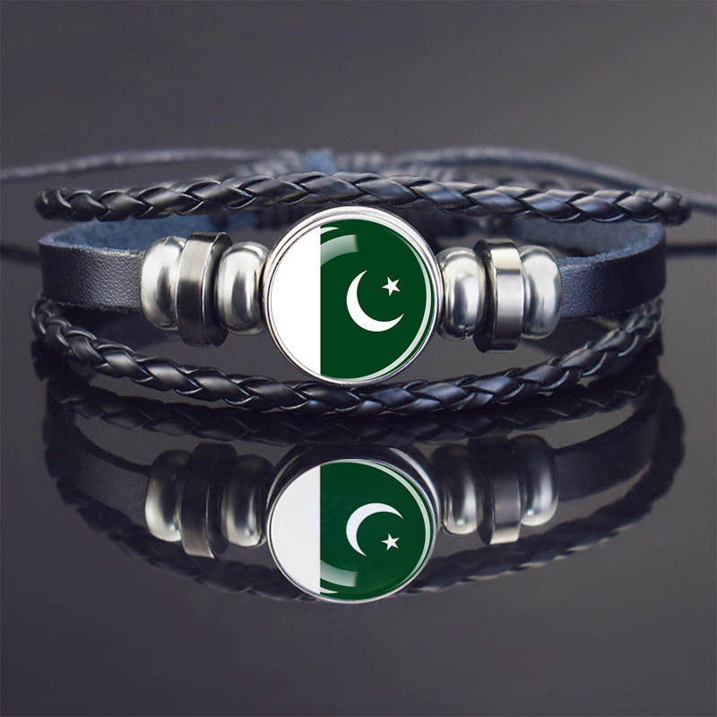 World Flag Bracelet Woven Twisted