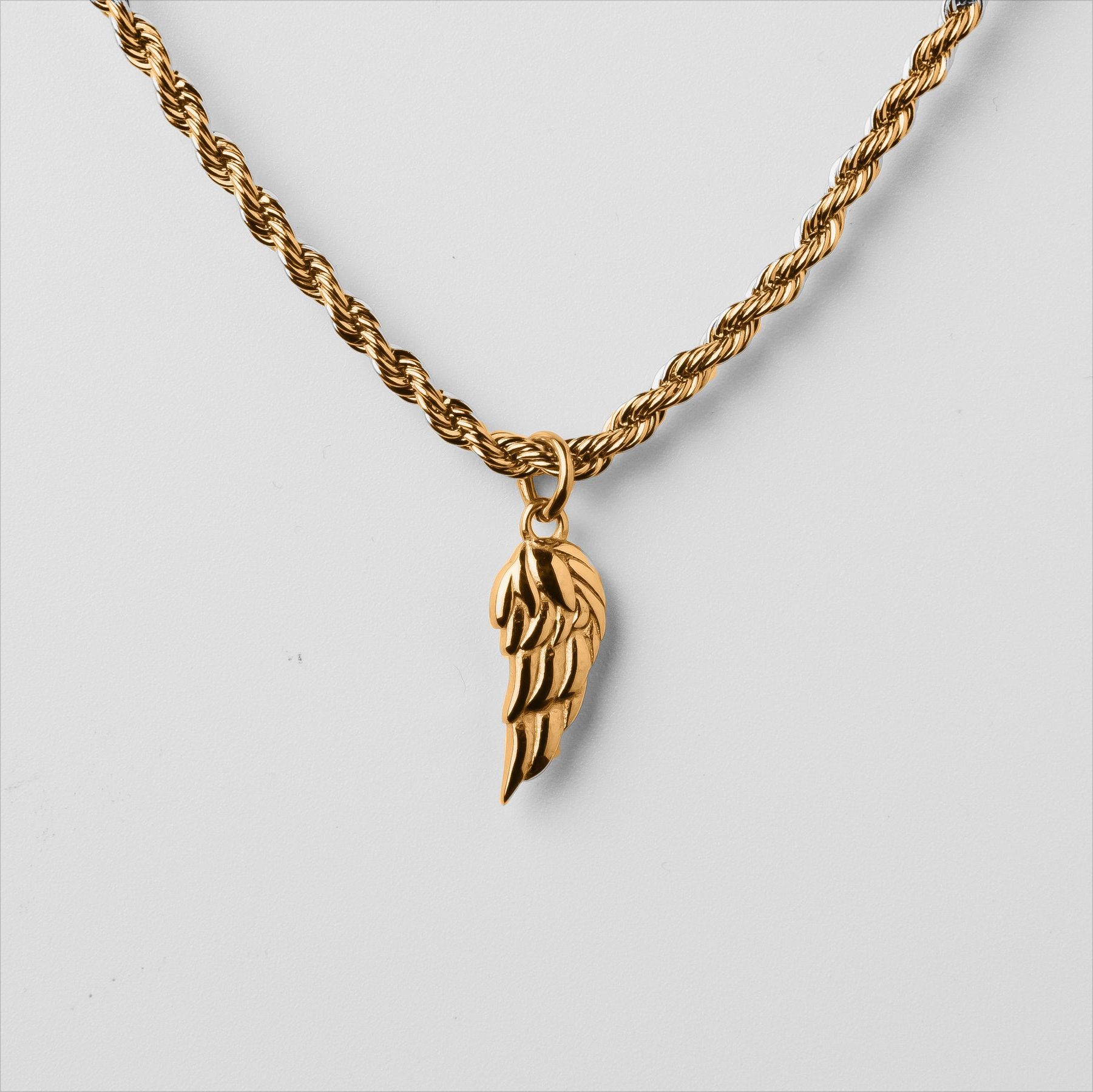 Titanium Steel Men's Classic Wing Pendant Necklace