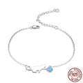 925 Sterling Silver Cat Opal Bracelet