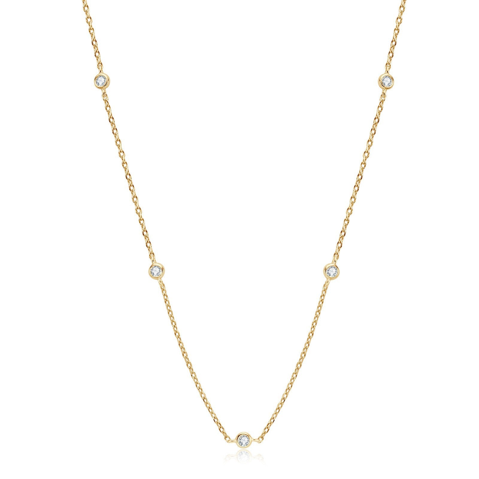 S925 Sterling Silver Starry Clavicle Chain