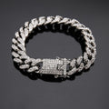 Pulsera cubana Cadena de eslabones cubanos con diamantes Joyería hip hop