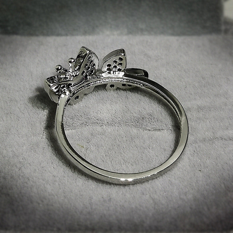 Ringe Für Frauen Süßes Design Mit Vollbesetzten Diamanten