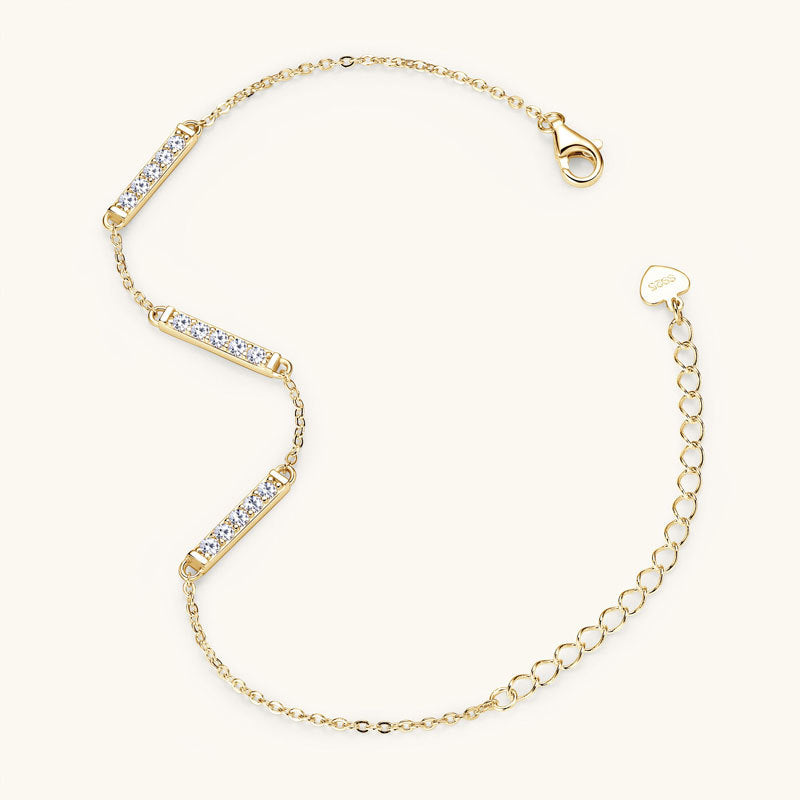 Women's Sterling Silver Simple Moissanite Bracelet