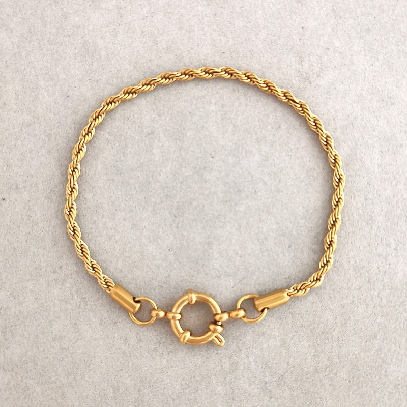 Pulsera de ancla para mujer y hombre, de acero inoxidable, con cierre giratorio