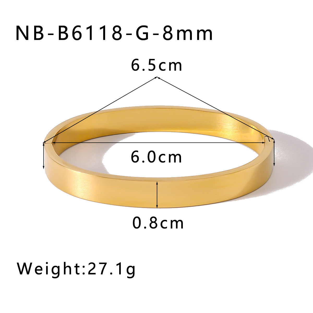 Simple Elegant Stainless Steel Vacuum 18K Gold Bracelet