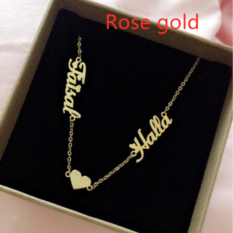 Nombre collar personalizado chapado en oro para mujer