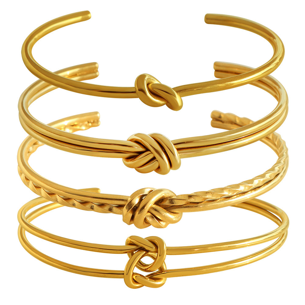 Mode Geometrie Muster Titan Stahl Armband Für Frauen