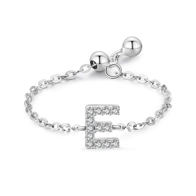 Brief-Kettenring Damen Mode Nische Design Liebe Dünner Ring Schmuck