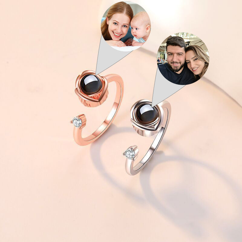 Anillos de pareja personalizados proyectivos para hombres y mujeres
