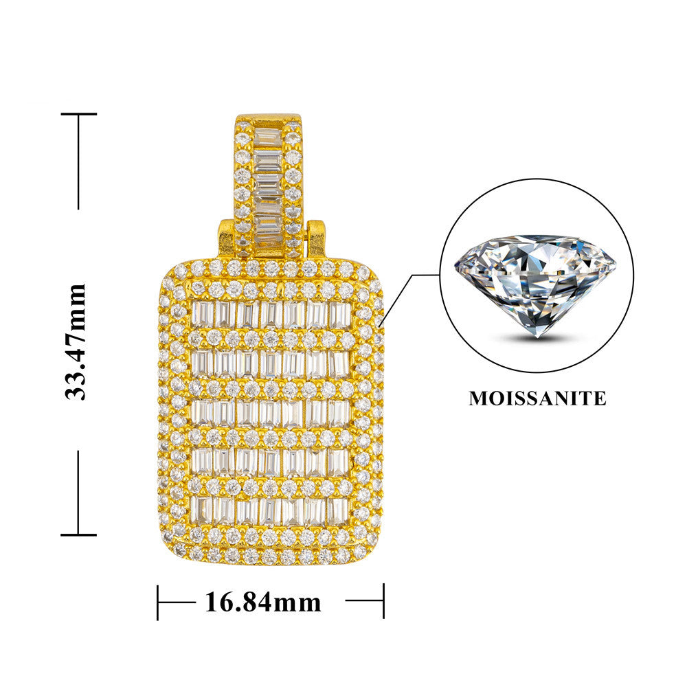 Colgante con incrustaciones de plata S925, joyería Hip Hop