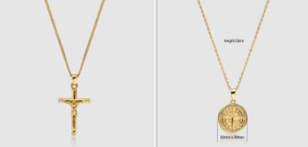 Stainless Steel Compass Compass Hip Hop Pendant Necklace