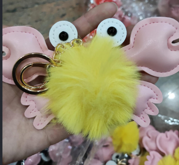 Llavero con colgante de cangrejo lindo de dibujos animados