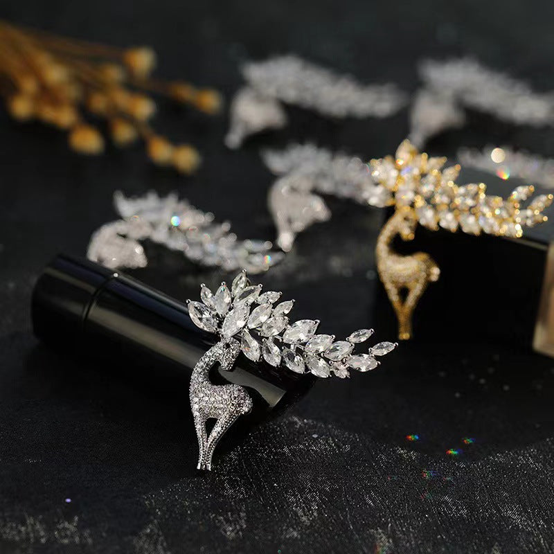 Nuevo broche de alce alto corsage coreano broche de Navidad de nicho