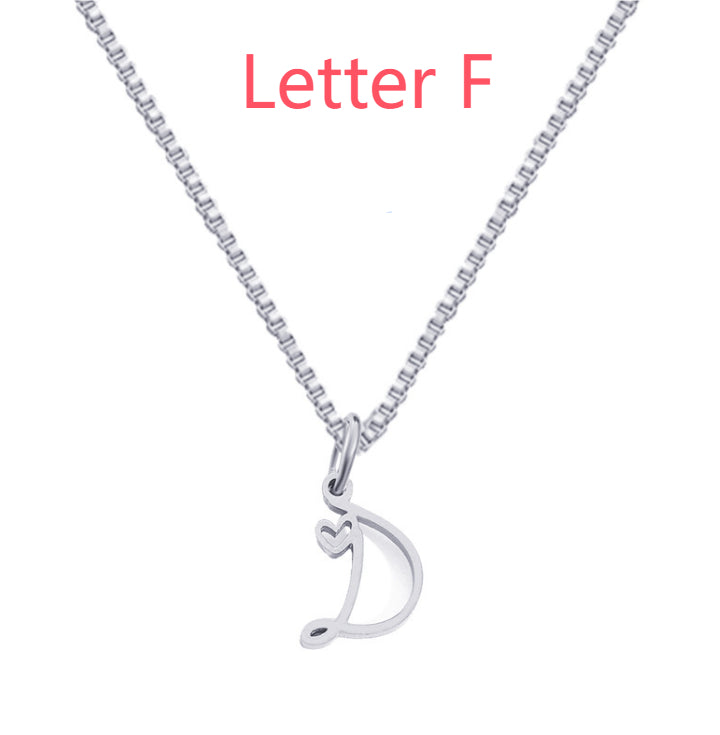 26 Love Letters Titanium Steel Pendants Necklace