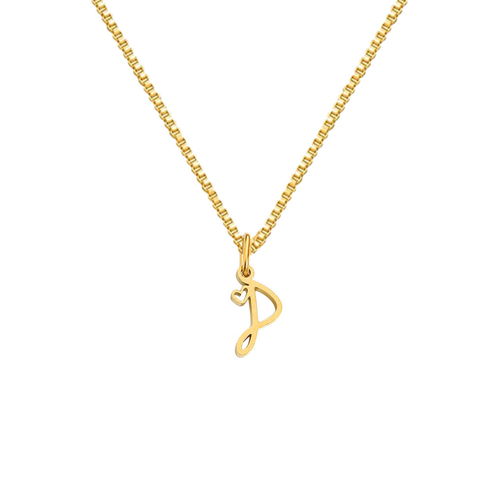 26 Love Letters Titanium Steel Pendants Necklace