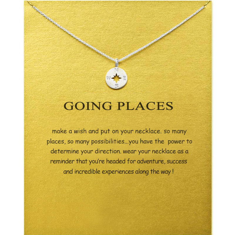 Compass Compass Alloy Collarbone Short Necklace Fashion Jewelry