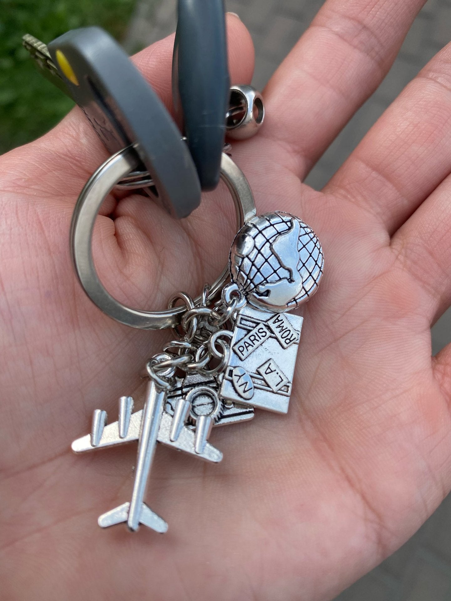 26Letters Brand New Around The World Airplane Keychain