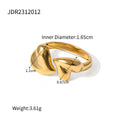 Anillos Abiertos de Acero Inoxidable con Forma de Corazón Asimétrico, Regalos de Joyería Romántica para el Día de San Valentín para Mujeres, Joyería de Moda