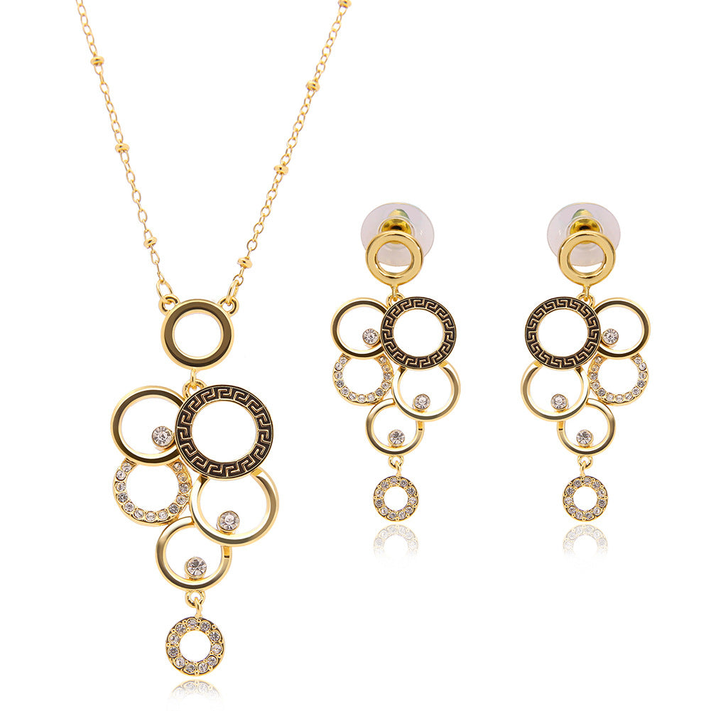 Europäischer und amerikanischer Außenhandel Zubehör 18K Gold Schmuckset