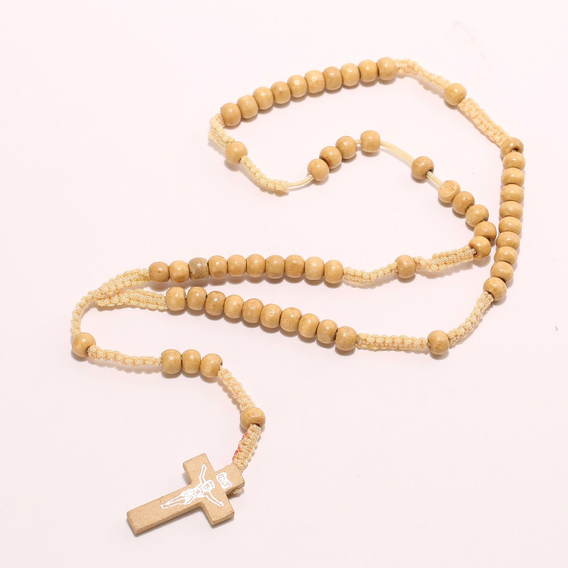 Religiöse Holzkette, Holzkreuz, Christlicher Schmuck