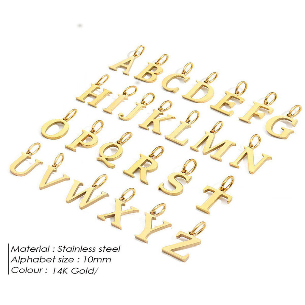 26-letter Hanging Stainless Steel Letter Necklace