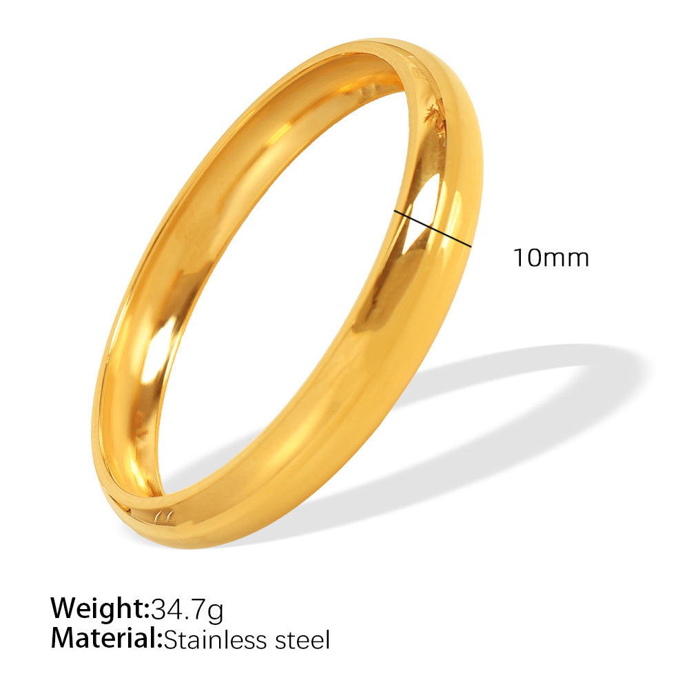 Metal Glossy Surface Simple Bracelet Wide Face