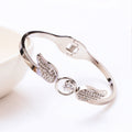 Pulsera de Acero Titanio Hueca Ángel Zircón Apertura de Resorte