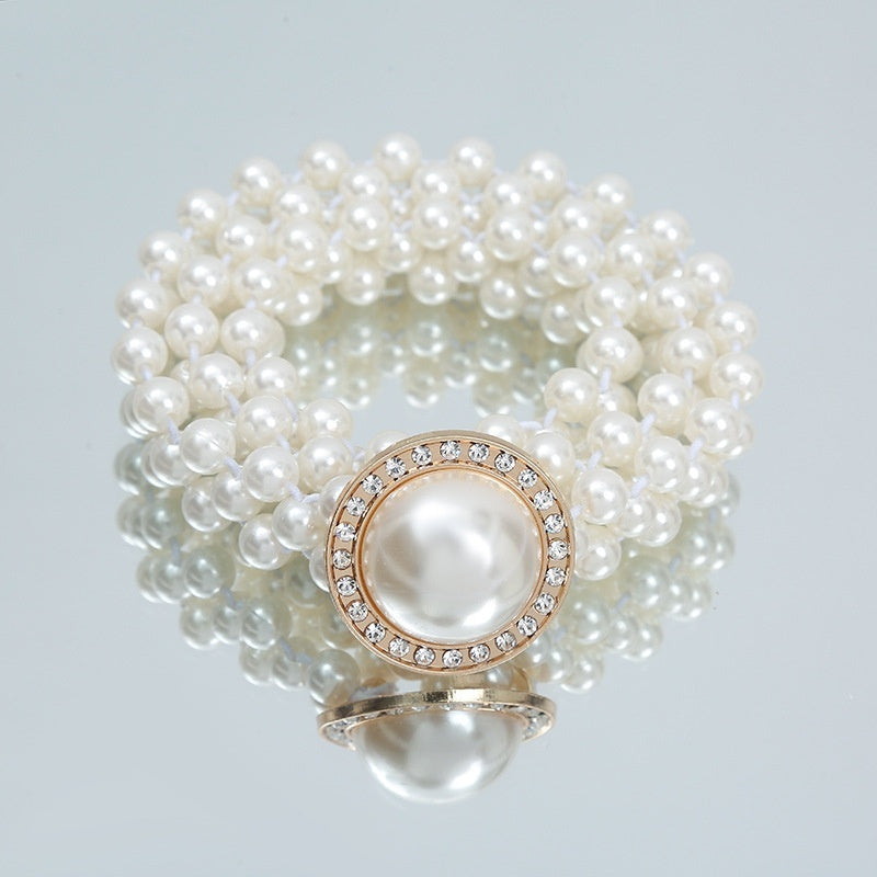 Joyería de moda para mujer, cadena de cintura con perlas blancas