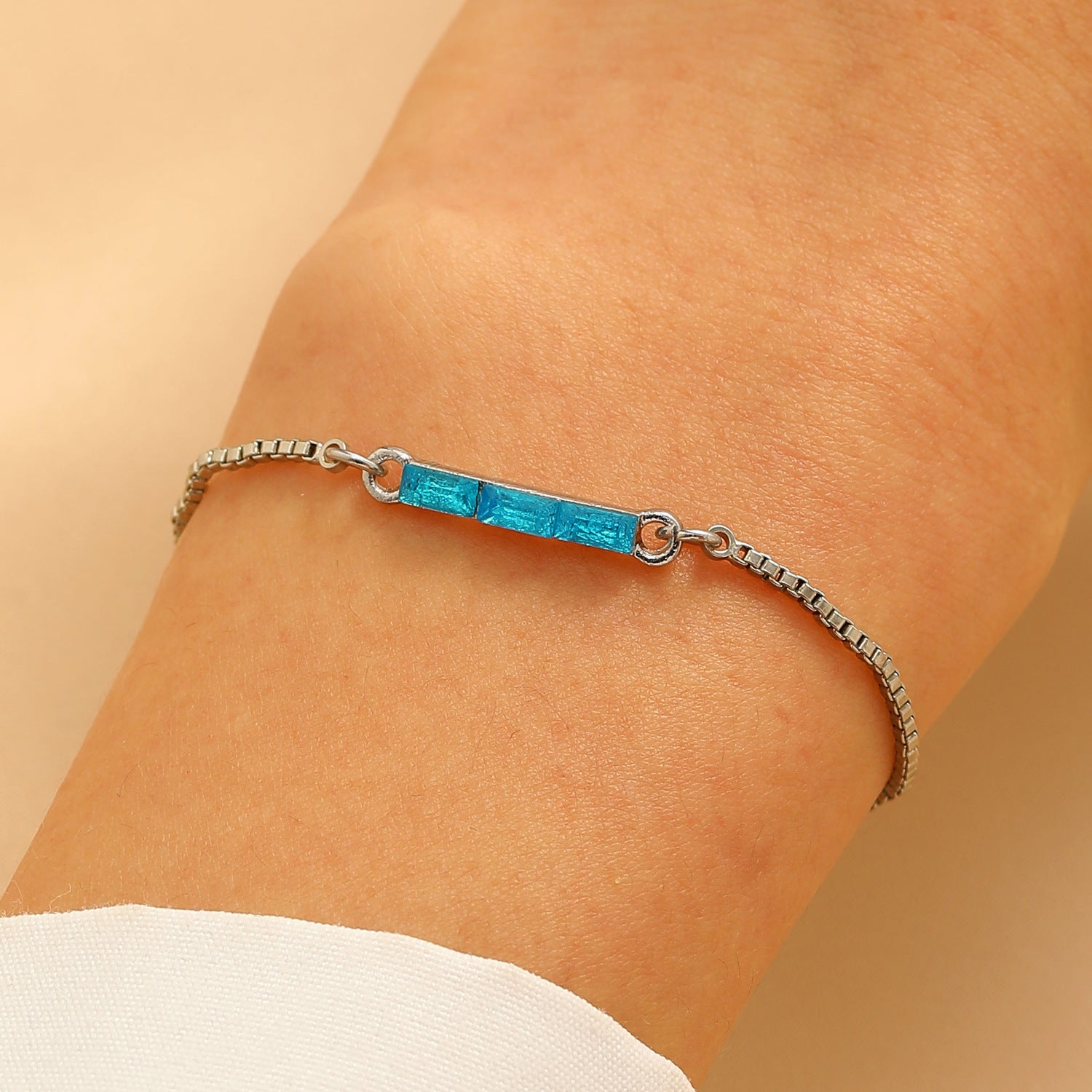 Pulsera de Amigas y Novias con Bloques de Color de Moda