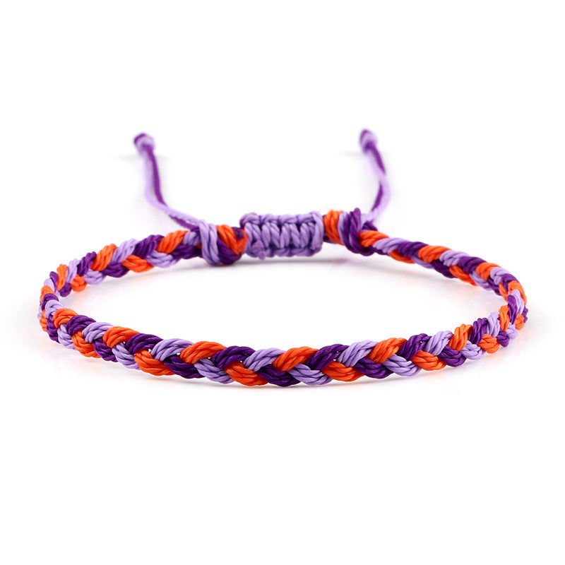 Cuerda de cera trenzada, correa de mano para manualidades, trenza de tres hilos con colores entrecruzados