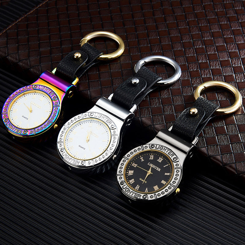 Encendedor Metálico Recargable USB Tipo Reloj, A Prueba de Viento