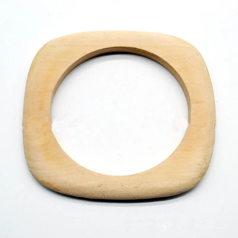 Pulsera Cuadrada de Madera Nueva Estilo Retro Artístico