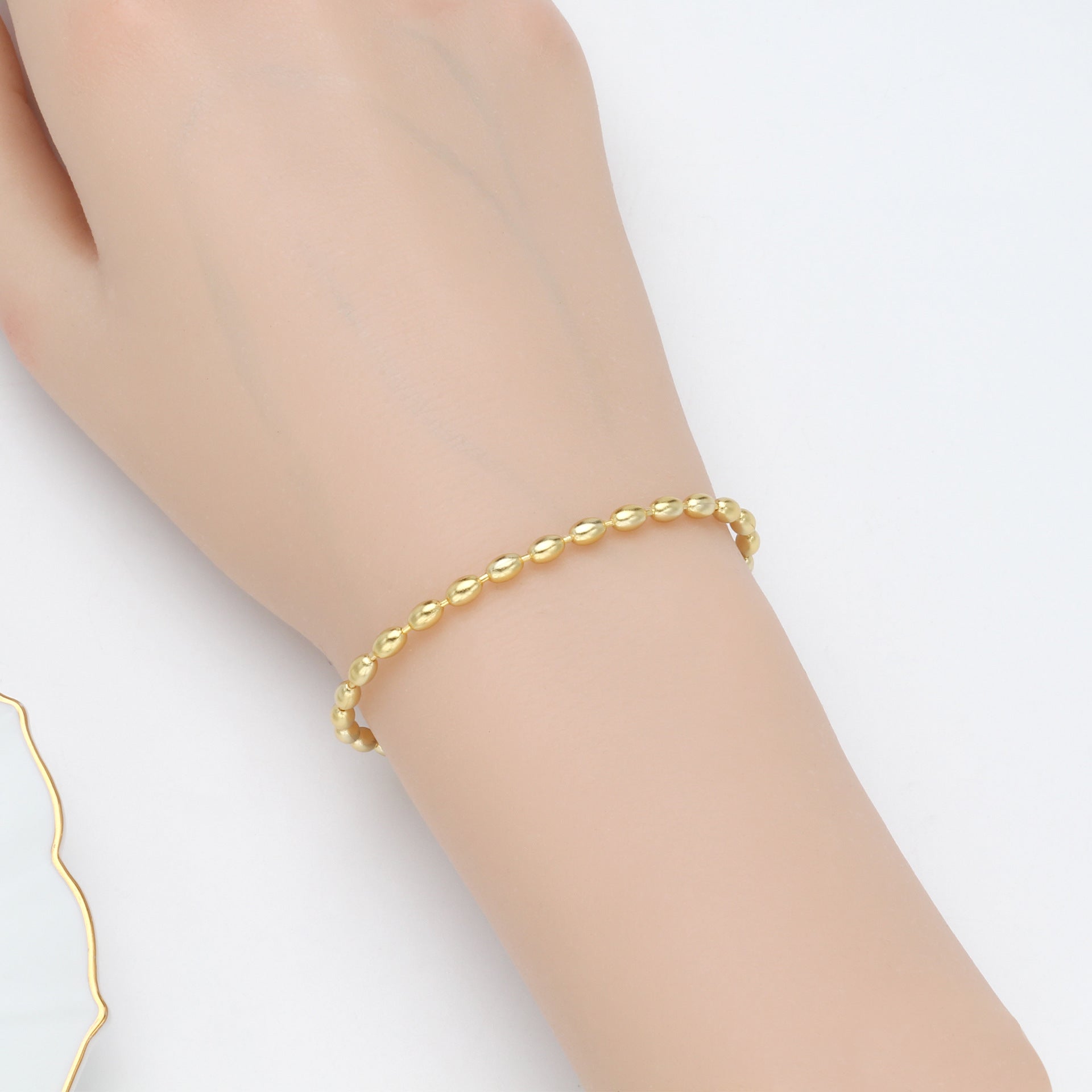 S925 Sterling Silver Simple Elegant Beanie Bracelet