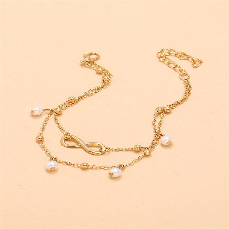 8 Double Pearl Anklet