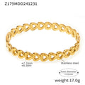 Pulsera de varias partes en forma de corazón hueco de noria que no se desvanece