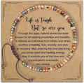 Pulsera redonda de piedra natural Picasso trenzada con cuerda ajustable