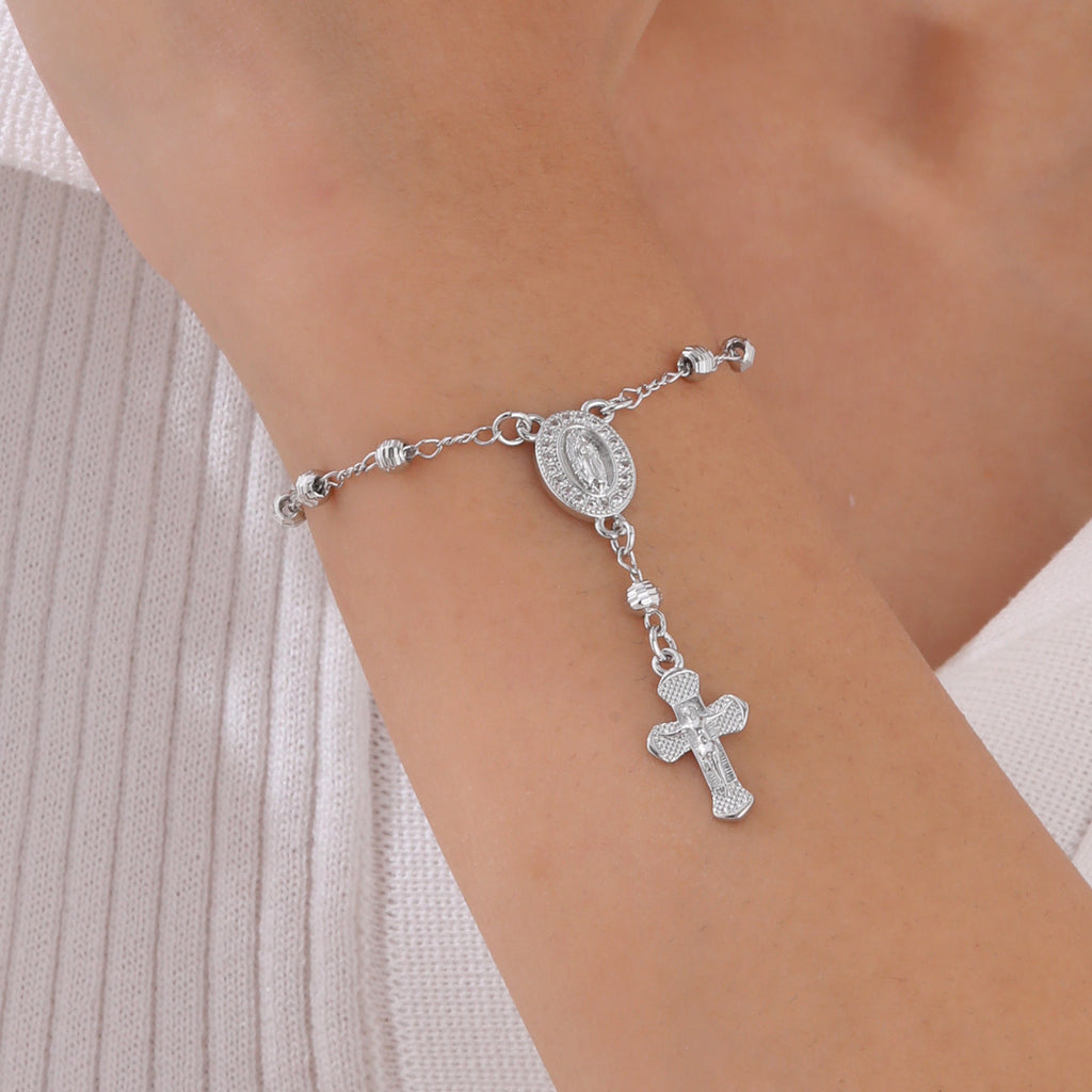 Pearl Oval Lady Cross Bracelet