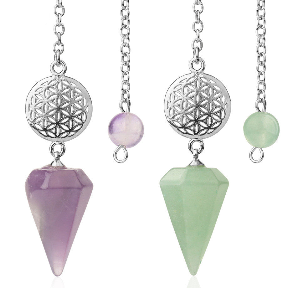 Halbedelstein-Anhänger Heilkristall Punkt Pendel Wika Meditation Chakra