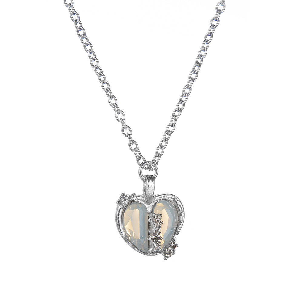 Ornament Mondstein Halskette Geteilte Liebe Damen
