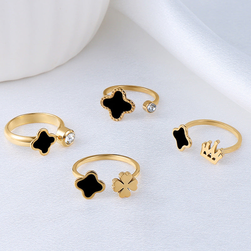 Modeschmuck Titanstahlring Damen Öffnung Nischen-Persönlichkeit