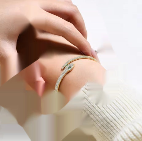 Golden Silver Snake Female Open-ended Bracelet