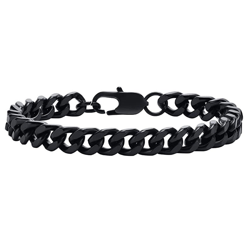 Stainless Steel Four-side Grinding Punk Hip Hop Domineering Personalized Men's Bracelet
