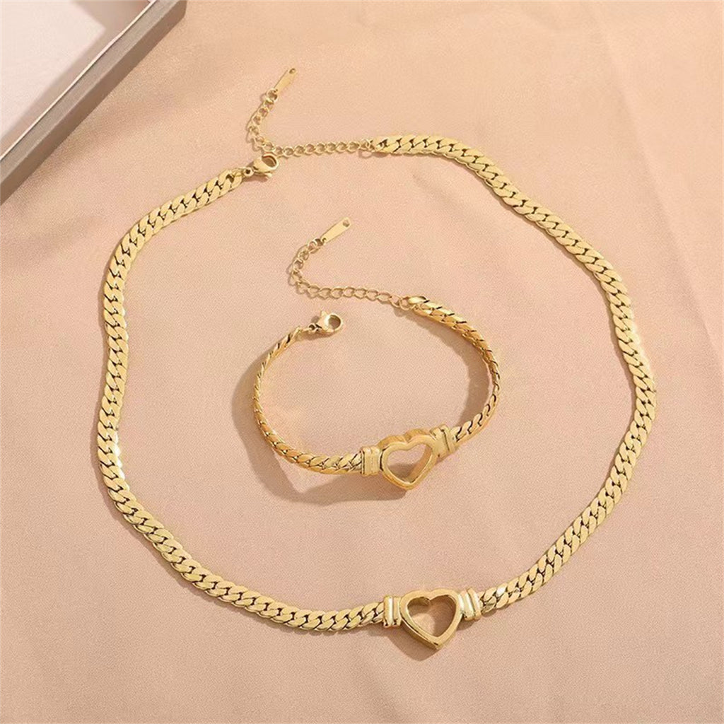 Personalisierte Liebeskette Armband für Frauen Mode Titan Stahl Nicht verblassende Schlüsselbeinkette Schmuck