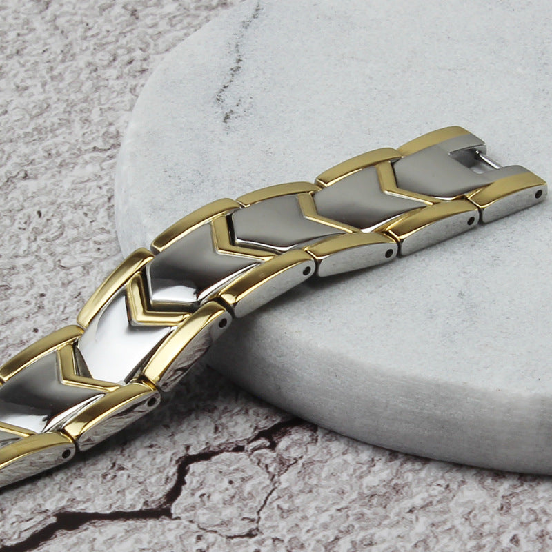 Goldnes doppelreihiges Magnetarmband