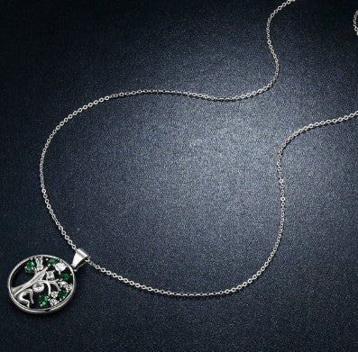 Beliebte 925er Sterlingsilber Rely Lebensbaum-Anhänger Halsketten Damen Mode Schmuck Geschenk SCN094