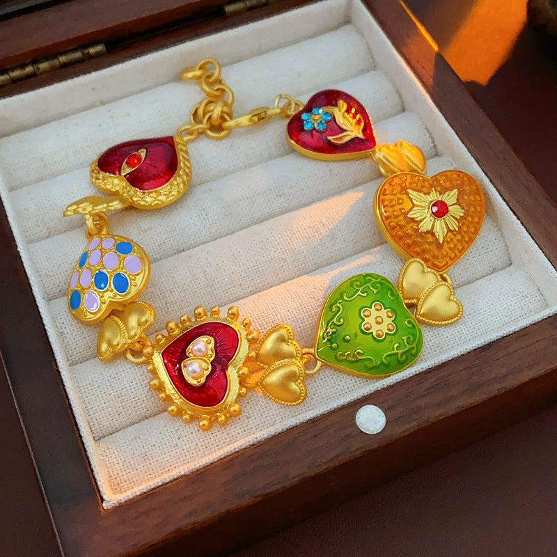 Citrine Agate Flower Bracelet Vintage Graceful And Fashionable